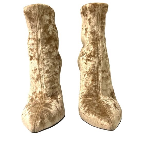 Jimmy Choo Louella 90 Velvet Sock Booties Golden Tan IT 36 US 6 - Picture 3 of 15